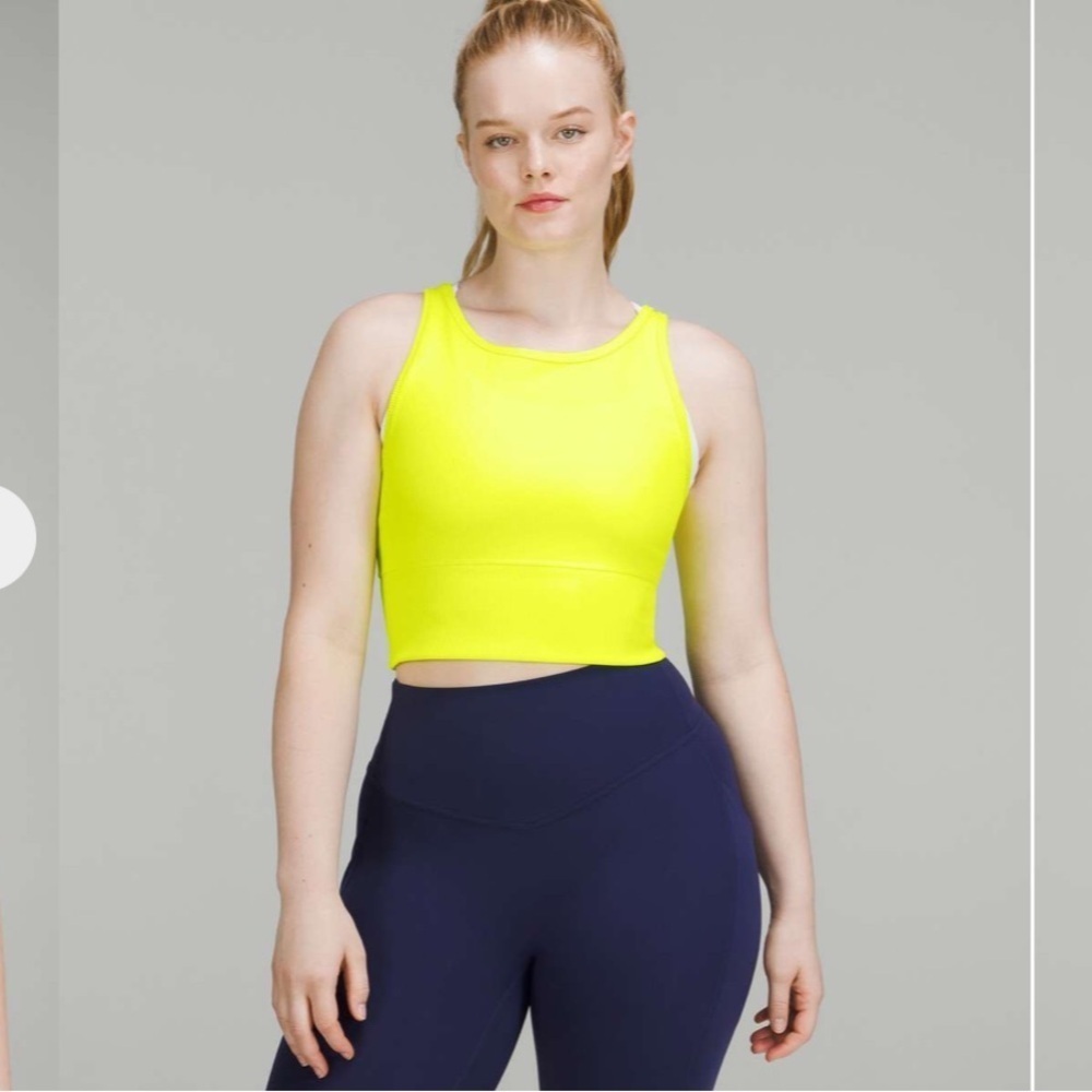 Lululemon Power Pivot Ribbed Tank Top-Highlight Yellow size 4/6
